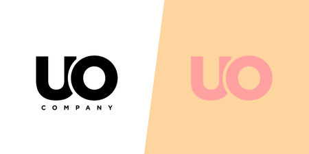 Trendy letter U and O, UO logo design template. Minimal monogram initial based logotype for company identity.のイラスト素材