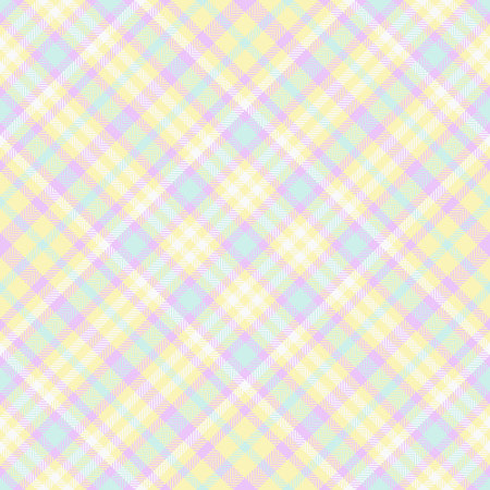 Pastel plaid pattern. A soft, diagonal tartan design in delicate colors. Ideal for spring, baby items, Easter themes, or textile designs with a gentle, calming feel.のイラスト素材