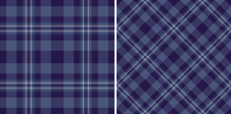 Classic plaid textures in shades of blue. Ideal for backgrounds, fashion, or textile design. Timeless pattern. Versatile for print and web projects.のイラスト素材