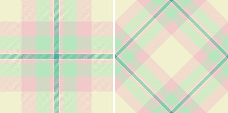 Vector textile plaid of fabric texture tartan with a pattern seamless check background. Set in...