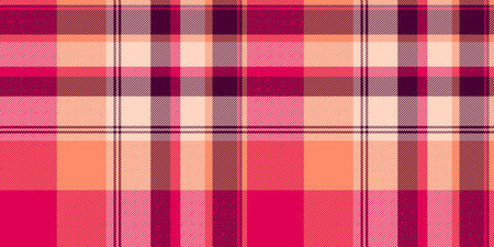 Warm, textured plaid pattern in shades of pink, orange, and purple. A classic design, versatile for backgrounds, textiles, fashion, and abstract concepts.のイラスト素材