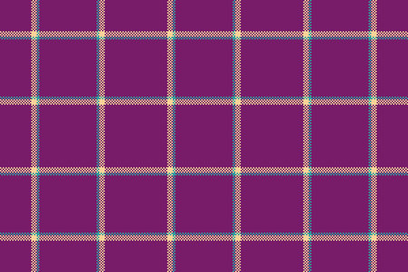 Vibrant, pixelated plaid pattern with a retro feel. Texture for textiles, backgrounds, or graphic...