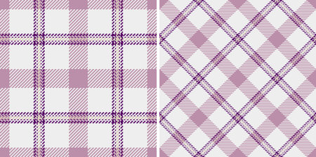 Textile check background of seamless pattern tartan with a texture fabric vector plaid. Set in pastel colors. Style inspiration for women.のイラスト素材