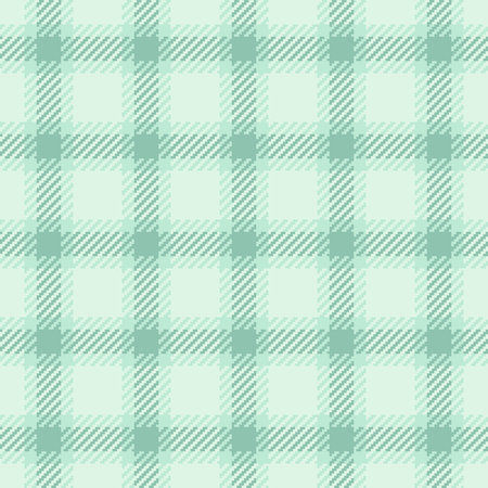 Serene plaid pattern with delicate green hues. Seamless textile texture, great for backgrounds, fabrics, or design projects with a calming touch.のイラスト素材