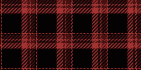 A rich, dark red and black plaid pattern. Perfect for textile design, backgrounds, or autumnal themed projects.のイラスト素材