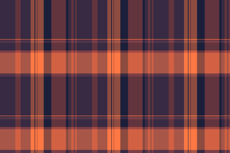 Warm, cozy plaid pattern in deep purples and vibrant oranges. Ideal for backgrounds, textiles, or adding a rustic, autumnal touch to designs. Versatile and stylish.のイラスト素材