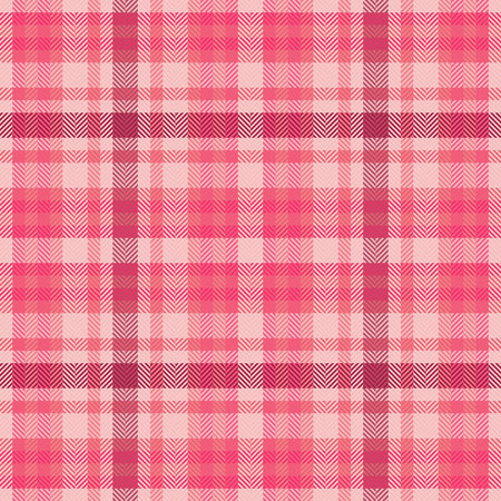 Pink plaid pattern. Seamless design in shades of rose. Ideal for backgrounds, textiles, or fashion projects. Classic, versatile, and visually appealing.のイラスト素材