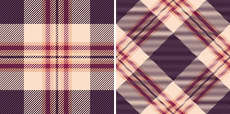 Plaid textile tartan of pattern seamless vector with a check background fabric texture. Set in night colors for creative gift wrapping ideas and special occasions.のイラスト素材