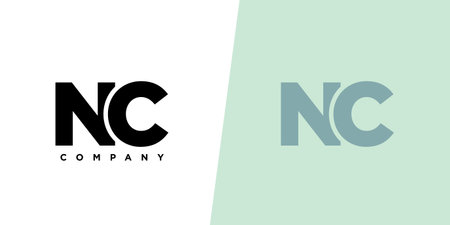 Trendy letter N and C, NC logo design template. Minimal monogram initial based logotype for company identity.のイラスト素材