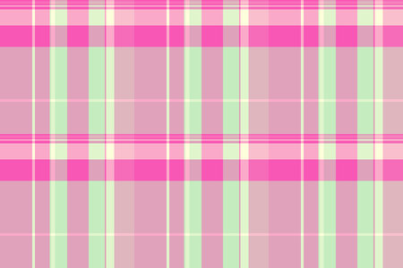 Delicate plaid pattern in pink, green, and cream. A soft, pastel aesthetic ideal for feminine designs, scrapbooking, backdrops, digital projects requiring a gentle touch.のイラスト素材