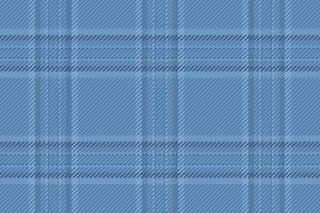 Neat seamless check tartan, party plaid texture fabric. Interior textile background pattern vector in blue color palette.のイラスト素材