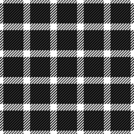 Classic monochrome plaid pattern. A timeless tartan design suggesting tradition, fashion, and cozy textures. Great for backgrounds, apparel design, or digital art.のイラスト素材