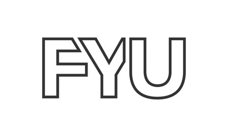 FYU logo design template with strong and modern bold text. Initial based vector logotype featuring simple and minimal typography. Trendy company identity ideal for businesses brand presence.のイラスト素材