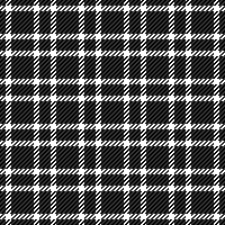 50s tartan vector textile, platform plaid background seamless. Symmetry check pattern texture fabric in gray and black colors palette.のイラスト素材