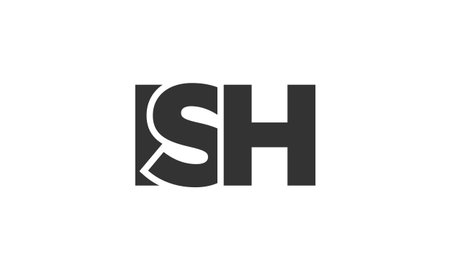 ISH logo design template with strong and modern bold text. Initial based vector logotype featuring simple and minimal typography. Trendy company identity ideal for businesses brand presence.のイラスト素材