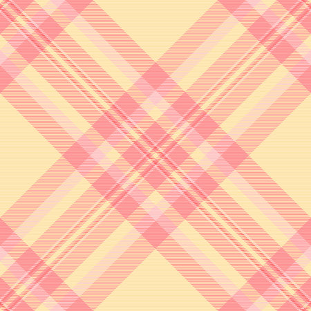 Ethnic check vector tartan, geometry texture seamless fabric. Tee plaid background pattern textile in moccasin and navajo white colors palette.のイラスト素材
