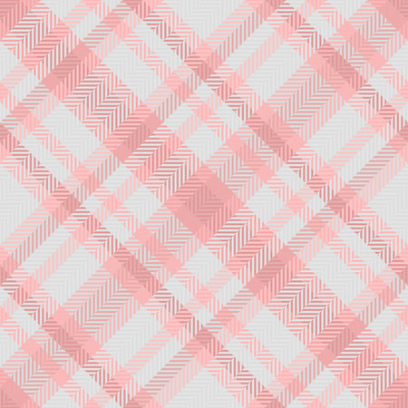 Realistic pattern check textile, large fabric plaid texture. Sparse seamless background tartan vector in light and sterling silver colors palette.のイラスト素材
