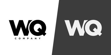 Trendy letter W and Q, WQ logo design template. Minimal monogram initial based logotype for company identity.のイラスト素材