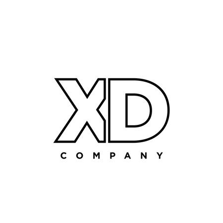 Trendy letter X and D, XD logo design template. Minimal monogram initial based logotype for company identity.のイラスト素材