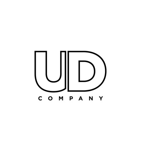Trendy letter U and D, UD logo design template. Minimal monogram initial based logotype for company identity.のイラスト素材