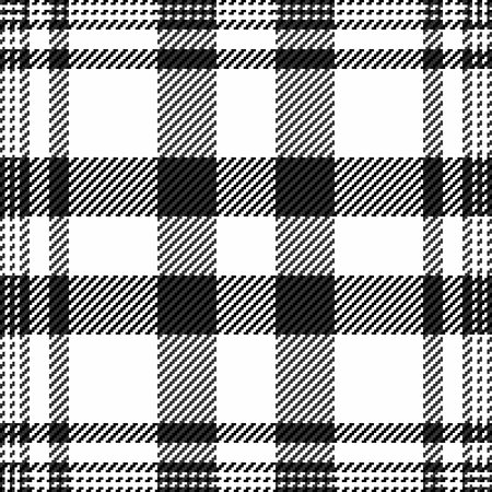 Classic black white tartan pattern. Seamless, versatile textile design for backgrounds, fashion, or decorative elements. Timeless and stylish.のイラスト素材