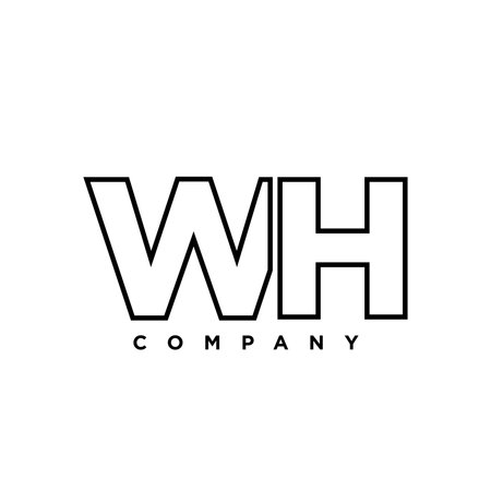 Trendy letter W and H, WH logo design template. Minimal monogram initial based logotype for company identity.のイラスト素材