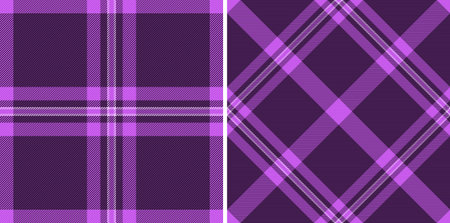 Two purple plaid patterns create a visual treat. Use for textile design, background images, or adding a touch of elegance to your project.のイラスト素材