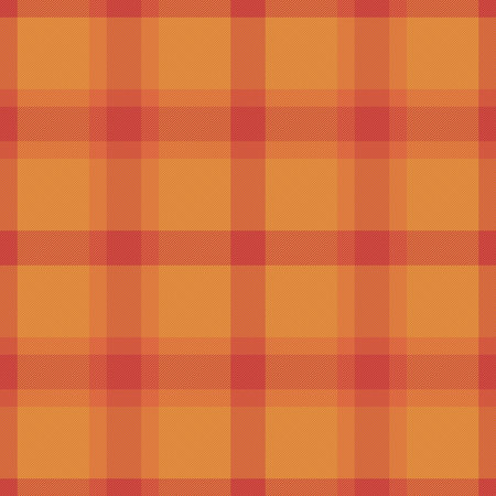 Tissue tartan fabric textile, greeting plaid background check. Sofa vector pattern texture seamless in orange and red colors palette.のイラスト素材