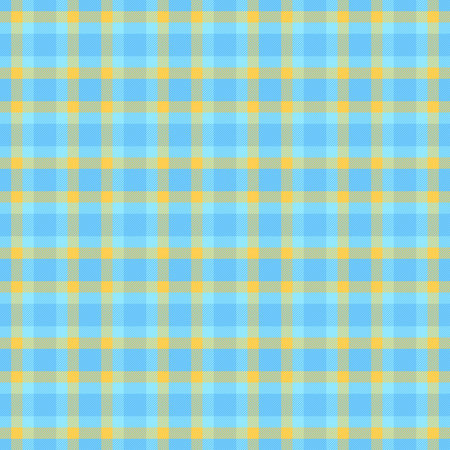 Straight vector texture seamless, layout tartan check fabric. Bed background textile pattern plaid in cyan and amber colors palette.のイラスト素材