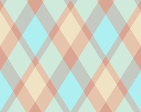 Argyle seamless pattern of geometric rhombus. Harlequin check wallpaper design. Vector classic diamond shaped textile material for web background, print fabric clothing, sweater, wrapping paper, gift card, invitation.のイラスト素材