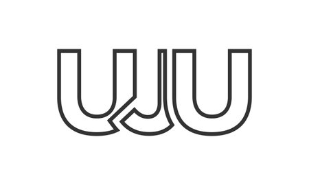 UJU logo design template with strong and modern bold text. Initial based vector logotype featuring simple and minimal typography. Trendy company identity ideal for businesses brand presence.のイラスト素材