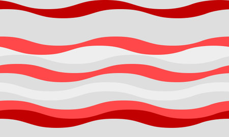 Abstract wavy red and white stripes pattern. Modern, minimalist design ideal for website backgrounds, textile prints, or branding projects. Evokes feelings of energy, movement, and fluidity.のイラスト素材