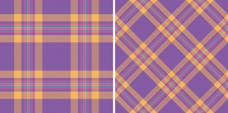 Vector plaid background of check pattern seamless with a tartan texture textile fabric. Set in kids colors. Minimalist fashion ideas for a sleek look.のイラスト素材