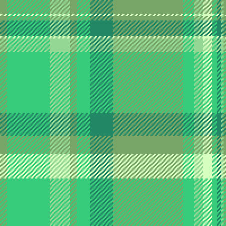 Comfortable check tartan plaid, checker background pattern seamless. Cell texture fabric vector textile in green and mint colors palette.のイラスト素材
