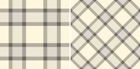 Beige plaid pattern, timeless versatile. Ideal for backgrounds, textiles, or designs needing a touch of classic style. Use for digital or print projects.のイラスト素材