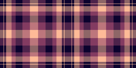 Serene fabric texture tartan, choose textile seamless pattern. Beautiful vector background check plaid in dark and pink colors palette.のイラスト素材