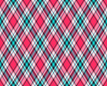 Argyle seamless pattern of geometric rhombus. Harlequin check wallpaper design. Vector classic diamond shaped textile material for web background, print fabric clothing, sweater, wrapping paper, gift card, invitation.のイラスト素材
