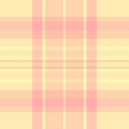 Pajamas vector textile plaid, delicate seamless pattern tartan. 30s fabric texture background check in light and orange colors palette.のイラスト素材