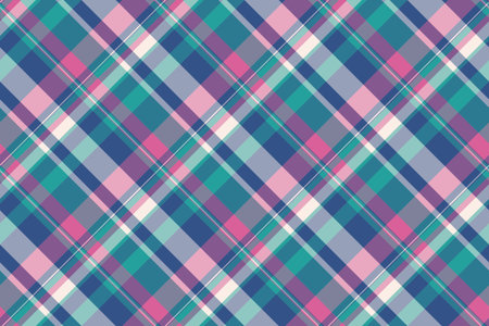 Goose pattern background vector, other texture tartan seamless. Poncho plaid check fabric textile in pastel and cyan colors palette.のイラスト素材