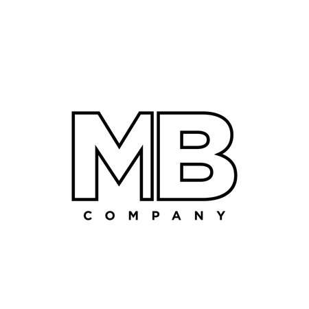 Trendy letter M and B, MB logo design template. Minimal monogram initial based logotype for company identity.のイラスト素材