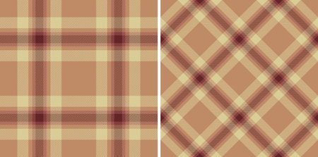 Classic plaid patterns in earthy tones. Cozy, versatile designs perfect for backgrounds, textiles, apparel, and design projects needing a touch of vintage warmth.のイラスト素材