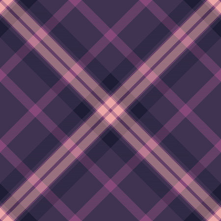 Tough fabric seamless tartan, ornamental check vector textile. Swatch pattern background plaid texture in violet and pink colors palette.のイラスト素材