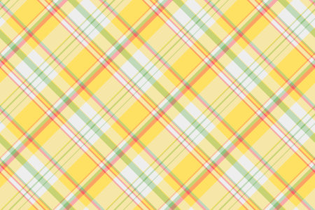 Attire background textile texture, nyc vector seamless pattern. Serene tartan check fabric plaid in yellow and orange colors palette.のイラスト素材