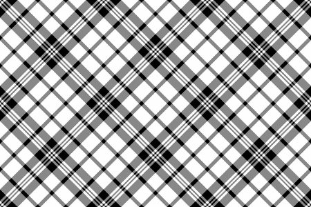 Windowpane vector background textile, xmas check plaid seamless. Bed tartan fabric pattern texture in white and black colors palette.のイラスト素材