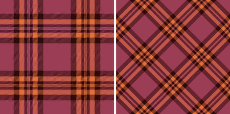 Plaid texture pattern of fabric tartan vector with a check background seamless textile. Set in coffee colors. Trendy fashion essentials.のイラスト素材