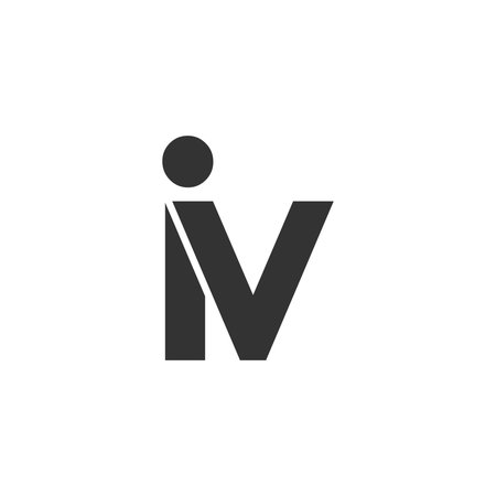 IV creative geometric initial based modern and minimal logo. Letter iv trendy fonts. Universal professional elegant techno vector design.のイラスト素材