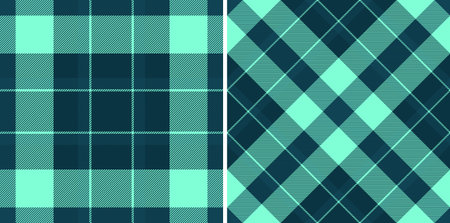 Background tartan texture of vector textile seamless with a fabric plaid check pattern. Set in sea colors. Furniture design ideas.のイラスト素材
