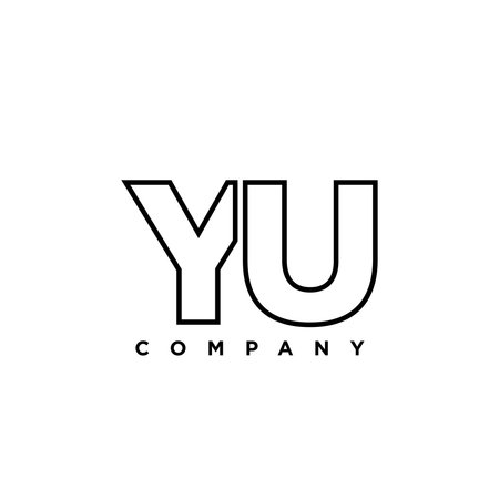 Trendy letter Y and U, YU logo design template. Minimal monogram initial based logotype for company identity.のイラスト素材