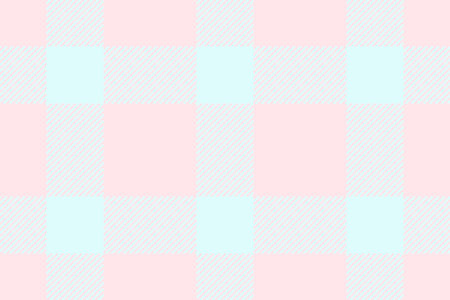 Retail seamless tartan check, costume fabric background pattern. Picnic blanket vector textile plaid texture in light and light cyan colors palette.のイラスト素材