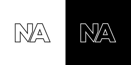 Trendy letter N and A, NA logo design template. Minimal monogram initial based logotype for company identity.のイラスト素材